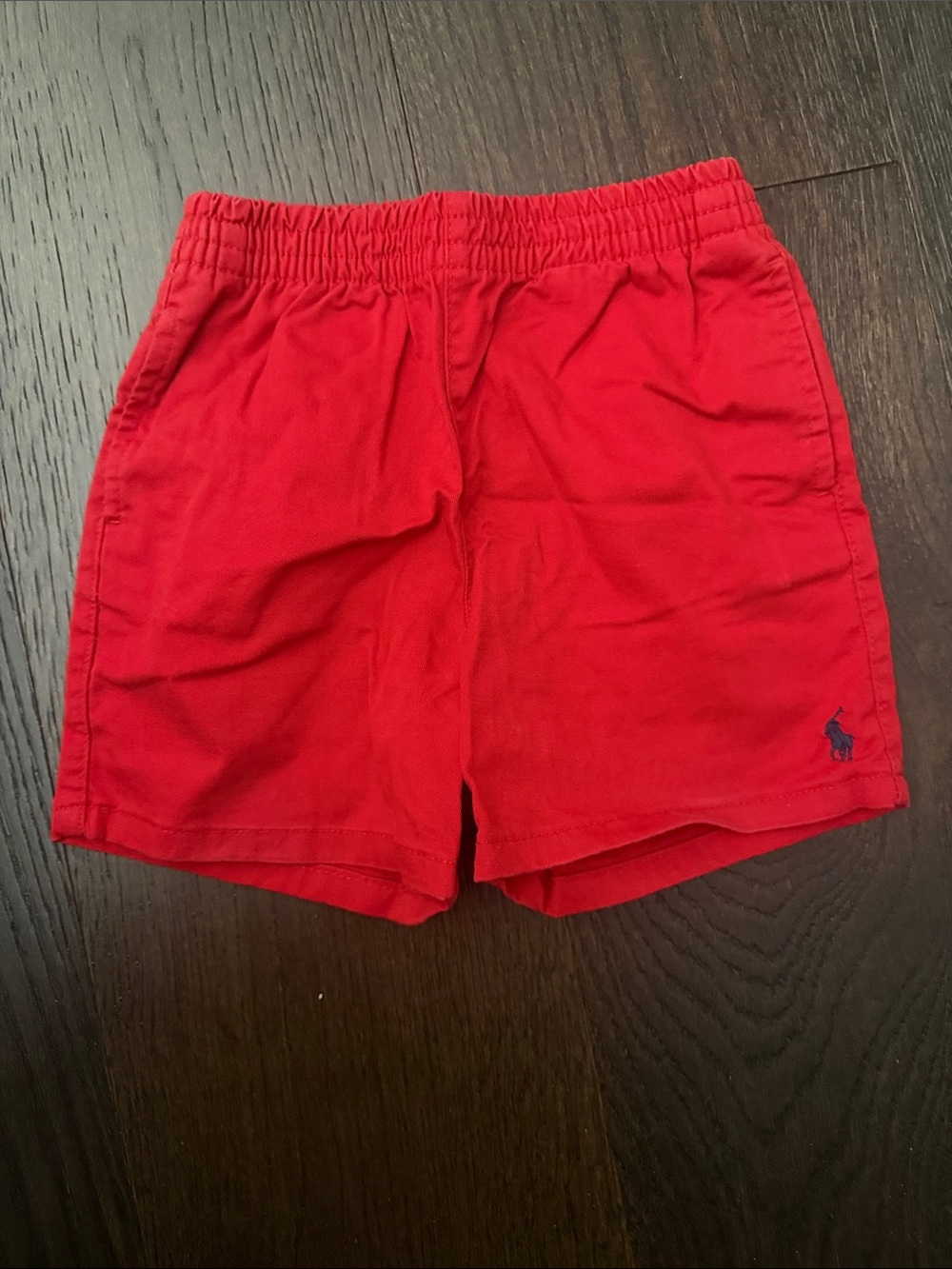 Ralph Lauren Bright Red Pull-On Cotton Kids Shorts